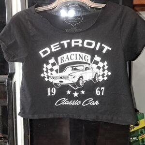 Detroit Racing Women's Black Crop Top